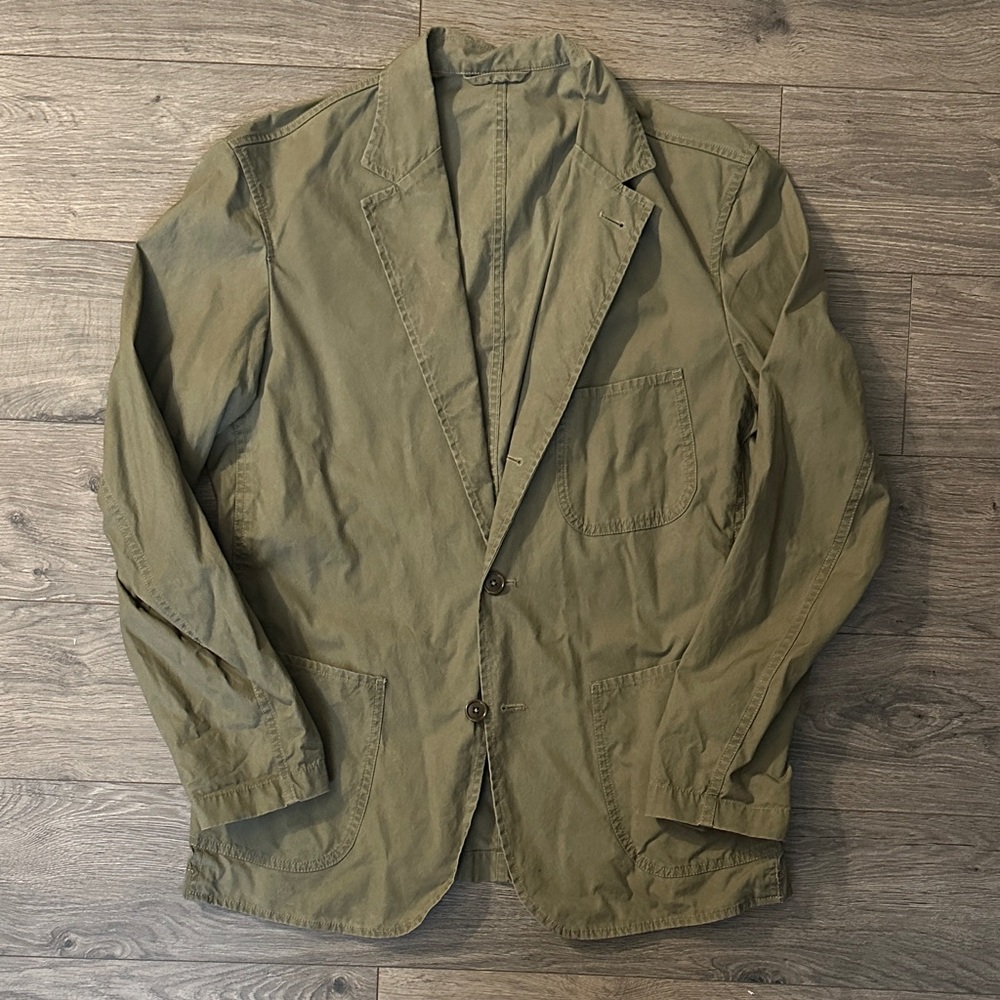 Buck Mason Olive Green Men's Cotton Casual Blazer